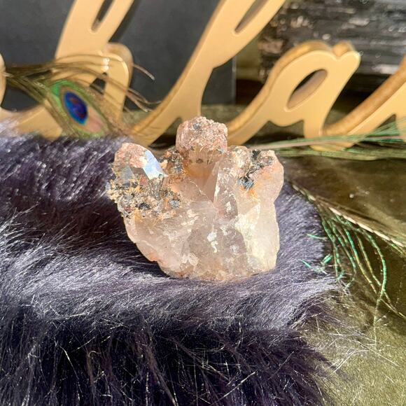 Premier Brazilian Rutilated Smokey Quartz & Tourmaline Showpiece 320 g, 4″×2.5″ - Picture 4 of 7